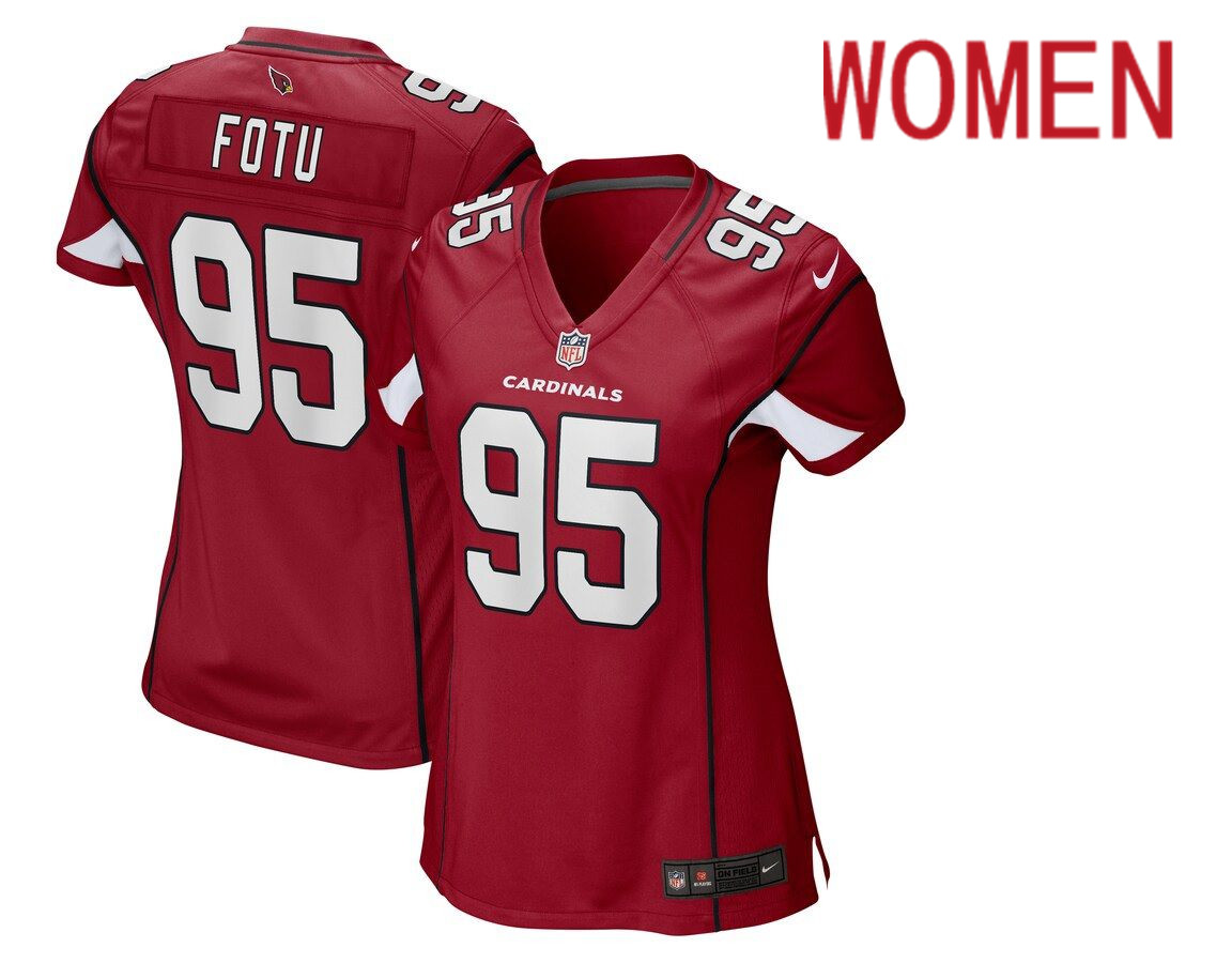 Cheap Women Arizona Cardinals 95 Leki Fotu Nike Red Game NFL Jersey